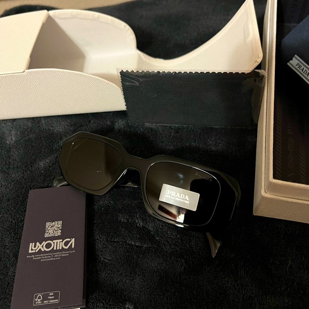 Prada angular black sunglasses